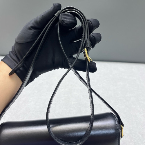 Celine Teen Triomphe Shoulder Bag Calfskin Black