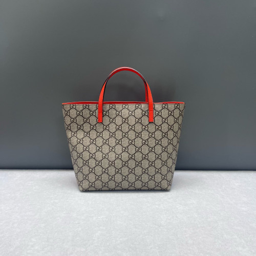 Gucci Tote Bag GG Supreme Monogram Red Pink Beige