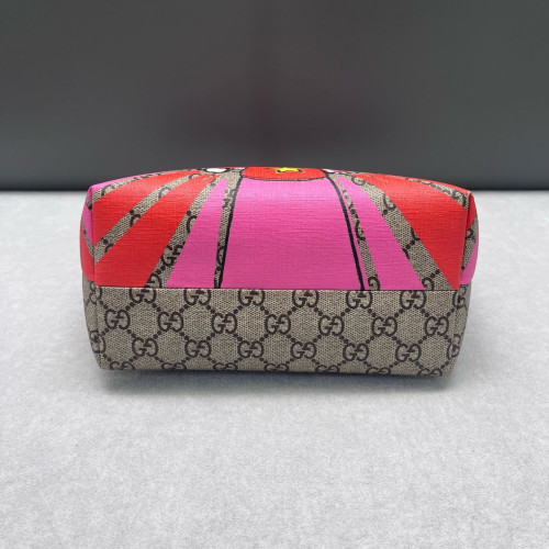 Gucci Tote Bag GG Supreme Monogram Red Pink Beige