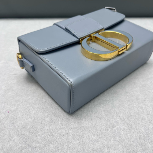 Dior 30 Montaigne Mini Box Bag Calfskin Blue