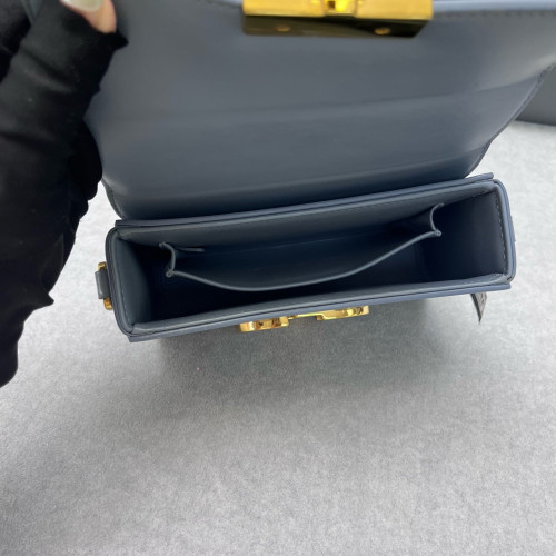 Dior 30 Montaigne Mini Box Bag Calfskin Blue