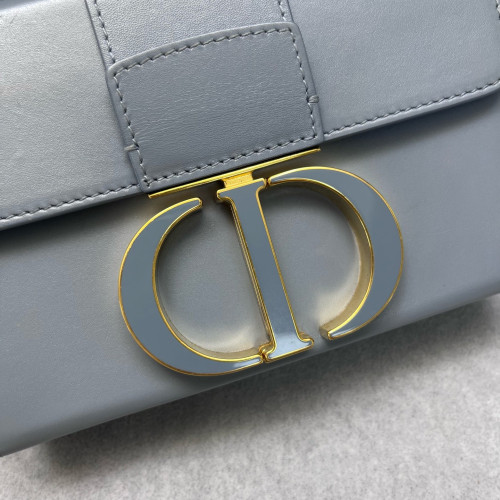 Dior 30 Montaigne Mini Box Bag Calfskin Blue