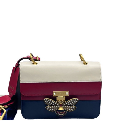 Gucci Queen Margaret Broadway Shoulder Bag Calfskin White Red Blue Gucci Queen Margaret Broadway Shoulder Bag Calfskin White Red Blue