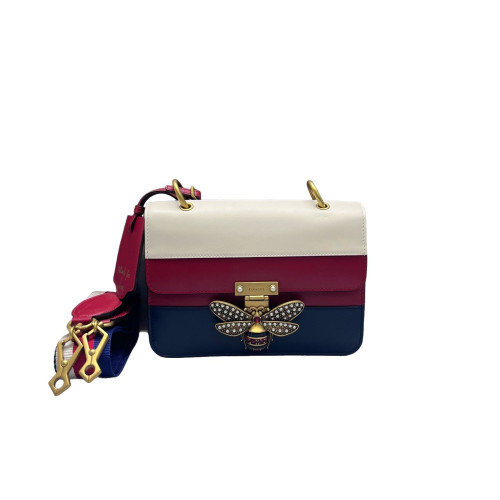 Gucci Queen Margaret Broadway Shoulder Bag Calfskin White Red Blue Gucci Queen Margaret Broadway Shoulder Bag Calfskin White Red Blue
