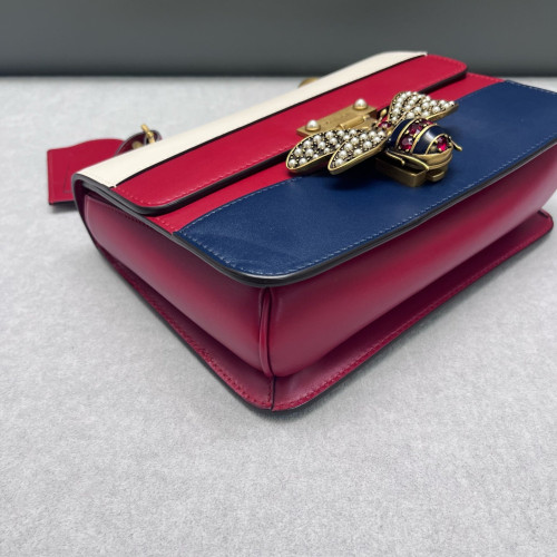Gucci Queen Margaret Broadway Shoulder Bag Calfskin White Red Blue Gucci Queen Margaret Broadway Shoulder Bag Calfskin White Red Blue