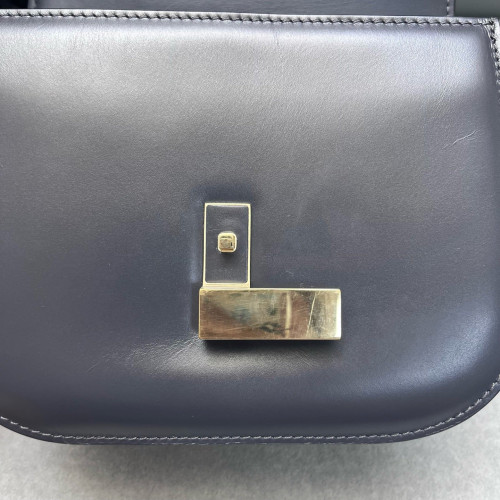 Valextra Saddle Bag Calfskin Grey