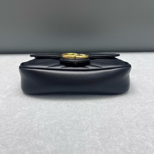 Gucci Matelasse Super Mini GG Marmont Calfskin Black
