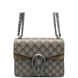 Gucci Mini Dionysus Suede GG Supreme Monogram Camel