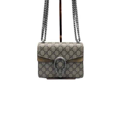 Gucci Mini Dionysus Suede GG Supreme Monogram Camel