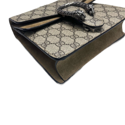 Gucci Mini Dionysus Suede GG Supreme Monogram Camel