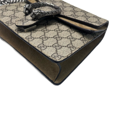 Gucci Mini Dionysus Suede GG Supreme Monogram Camel