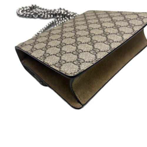Gucci Mini Dionysus Suede GG Supreme Monogram Camel