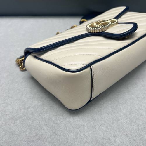 Gucci Matelasse Small GG Marmont Calfskin White Blue