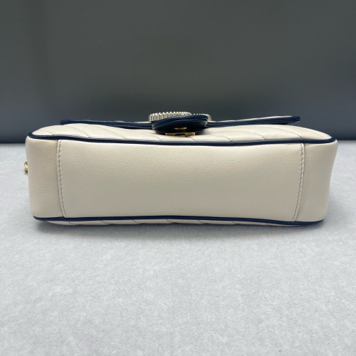 Gucci Matelasse Small GG Marmont Calfskin White Blue