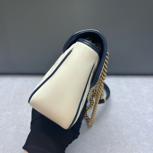 Gucci Matelasse Small GG Marmont Calfskin White Blue