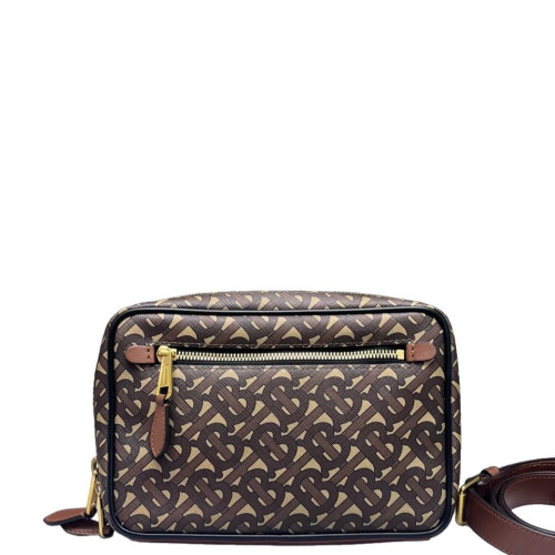 Burberry Camera Case Monogram Calfskin Brown Beige