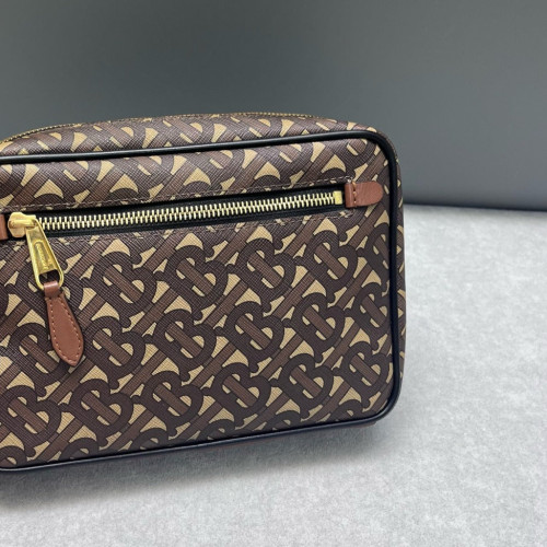 Burberry Camera Case Monogram Calfskin Brown Beige
