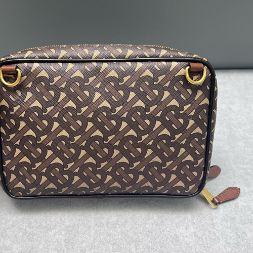 Burberry Camera Case Monogram Calfskin Brown Beige