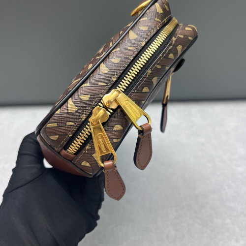 Burberry Camera Case Monogram Calfskin Brown Beige
