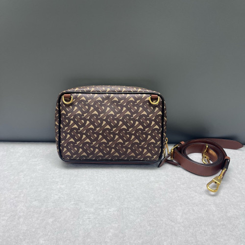 Burberry Camera Case Monogram Calfskin Brown Beige