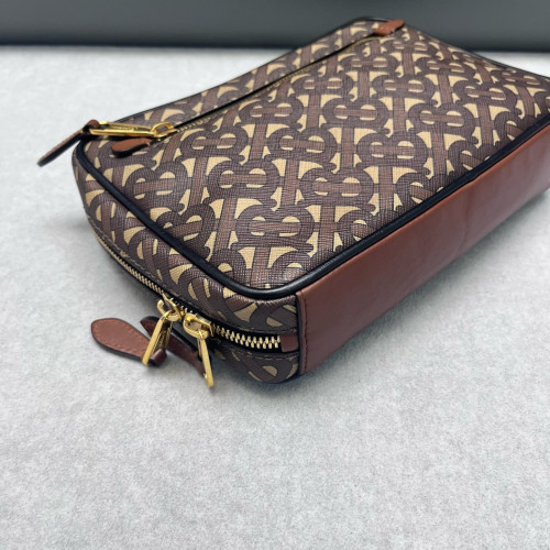 Burberry Camera Case Monogram Calfskin Brown Beige