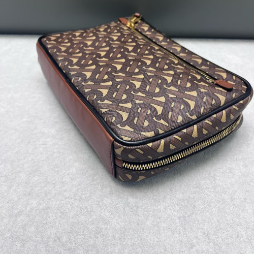 Burberry Camera Case Monogram Calfskin Brown Beige