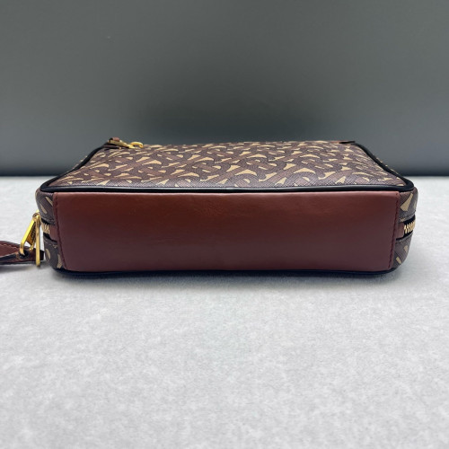 Burberry Camera Case Monogram Calfskin Brown Beige