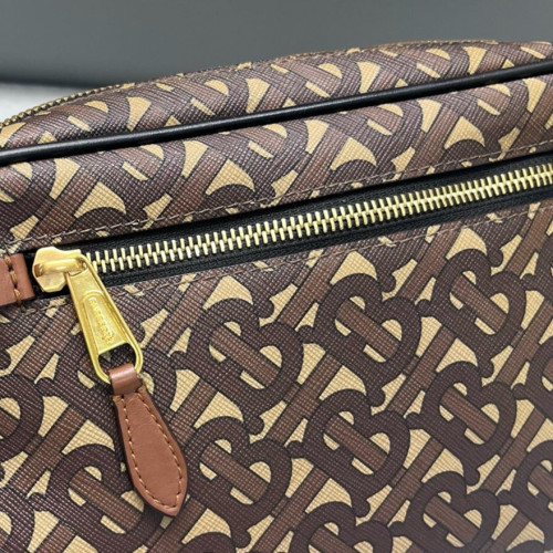 Burberry Camera Case Monogram Calfskin Brown Beige
