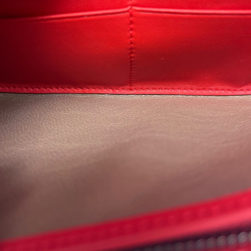 Bottega Veneta Continental Wallet Lambskin Intrecciato Nappa Red