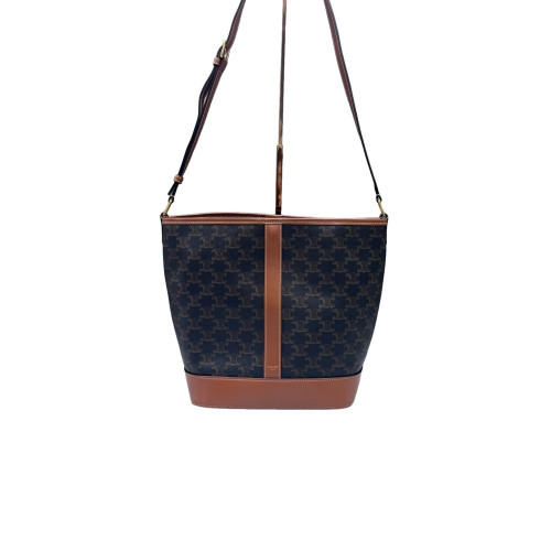 Celine Triomphe Bucket Bag Mediun Triomphe Brown Black