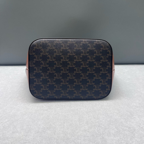 Celine Triomphe Bucket Bag Mediun Triomphe Brown Black
