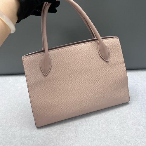 Prada Large Monochrome Tote Saffiano Calfskin Natural Tan