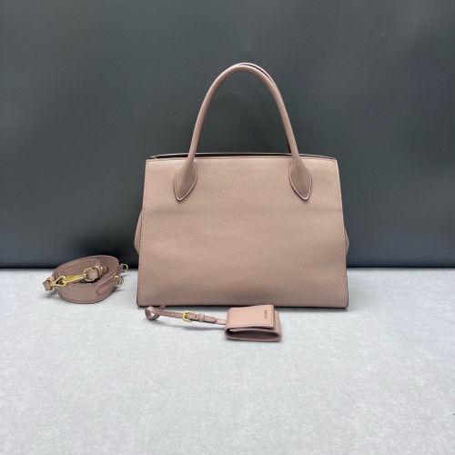Prada Large Monochrome Tote Saffiano Calfskin Natural Tan