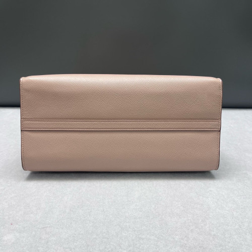 Prada Large Monochrome Tote Saffiano Calfskin Natural Tan