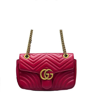 Gucci Matelasse Small GG Marmont Calfskin Red