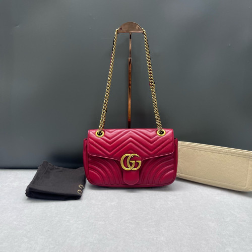 Gucci Matelasse Small GG Marmont Calfskin Red