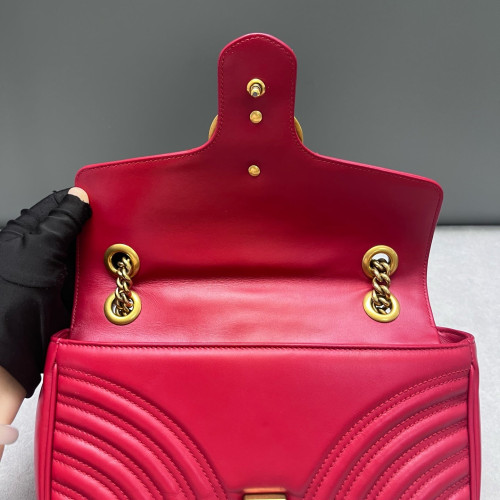 Gucci Matelasse Small GG Marmont Calfskin Red