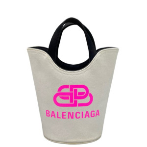 Balenciaga Bucket Canvas White Black Pink