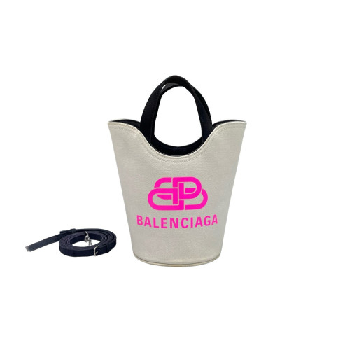 Balenciaga Bucket Canvas White Black Pink