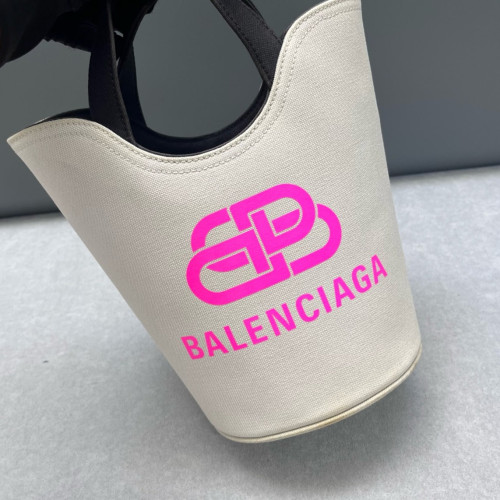 Balenciaga Bucket Canvas White Black Pink