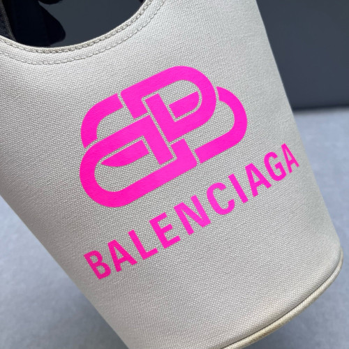 Balenciaga Bucket Canvas White Black Pink