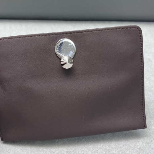 Fendi Small Dotcom Click Chain Satchal Calfskin Canvas Brown Blue