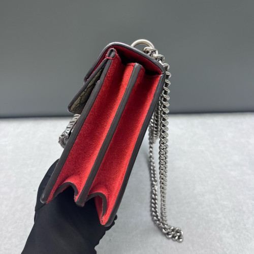 Gucci Meium Dionysus Suede GG Supreme Monogram Beige Red
