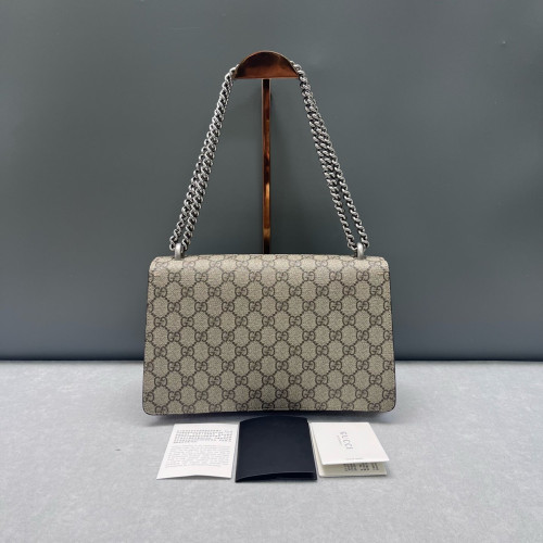 Gucci Meium Dionysus Suede GG Supreme Monogram Beige Red
