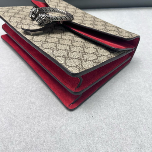 Gucci Meium Dionysus Suede GG Supreme Monogram Beige Red