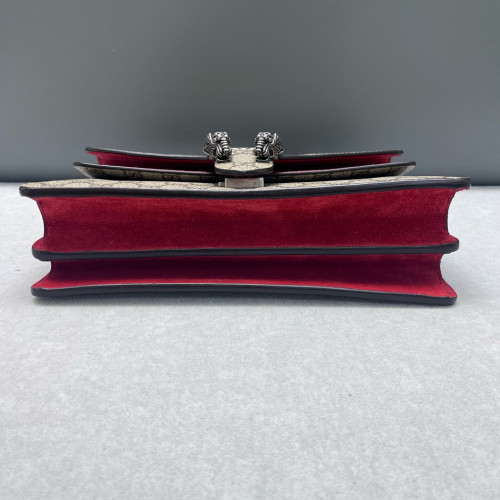 Gucci Meium Dionysus Suede GG Supreme Monogram Beige Red