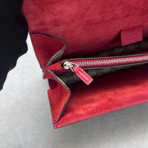 Gucci Meium Dionysus Suede GG Supreme Monogram Beige Red