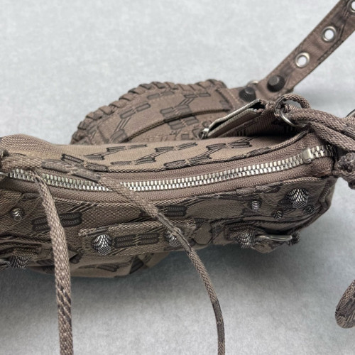 Balenciaga Le Cagole Xs Canvas Brown