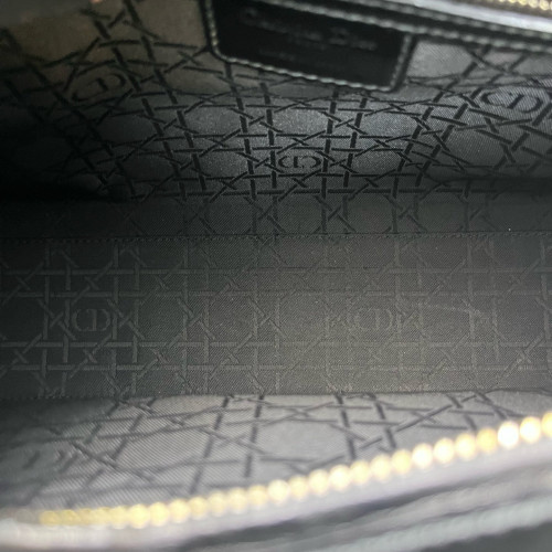 Dior Large Lady Dior Patent Calfskin Black
