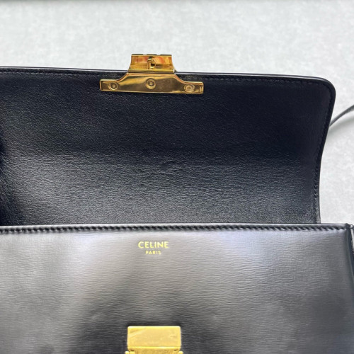 Celine Triomphe Small Triomphe Shoulder Bag Smooth Calfskin Black